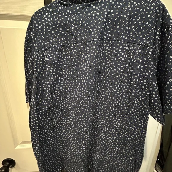 George Men's Dark Blue Patterned Button Down Shirt - Picture 3 of 3